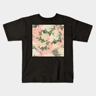 Watercolor peony flower Kids T-Shirt